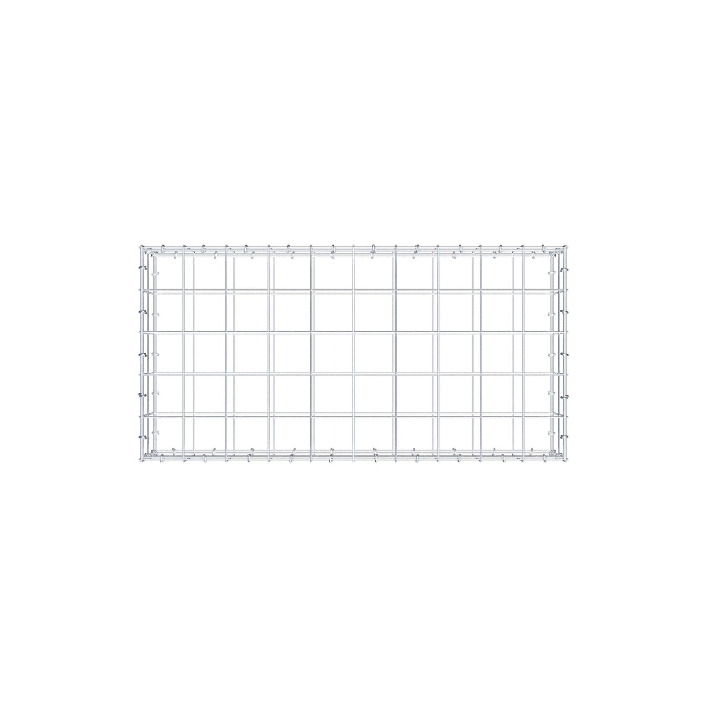 Gabbione 100 cm x 20 cm x 50 cm (L x H x P), maglia 10 cm x 10 cm, anello a C