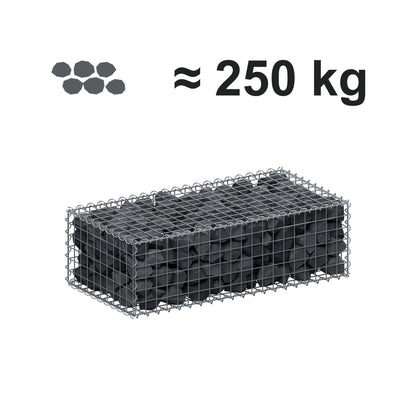 Gabion 100 cm x 30 cm x 50 cm (L x H x D), maskstorlek 5 cm x 5 cm, spiral
