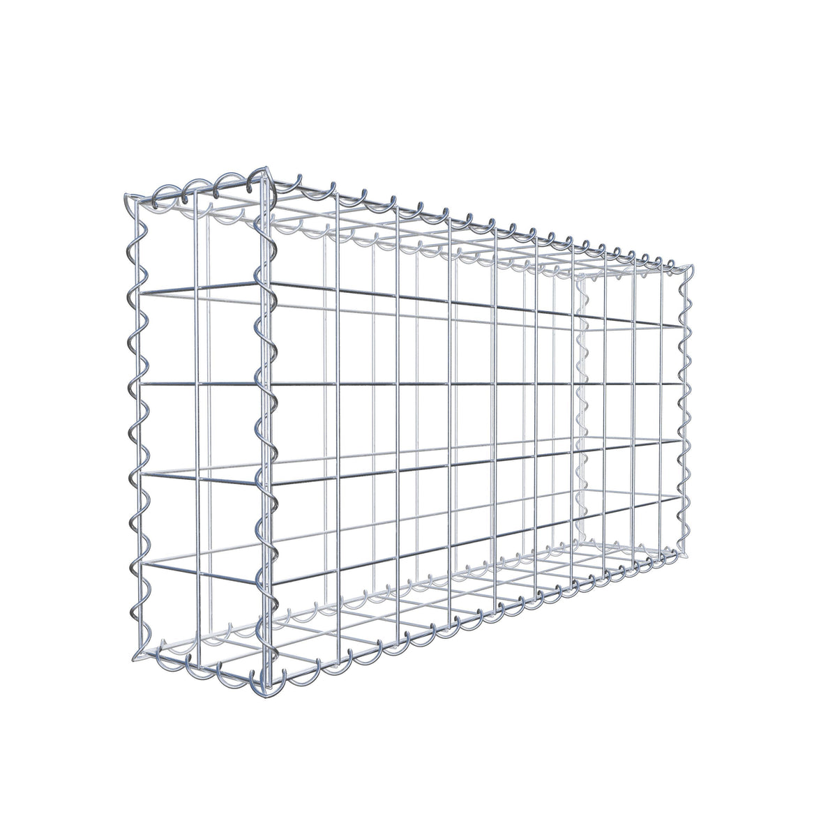 Gabione 100 cm x 50 cm x 20 cm (L x H x T), Maschenweite 10 cm x 10 cm, Spirale