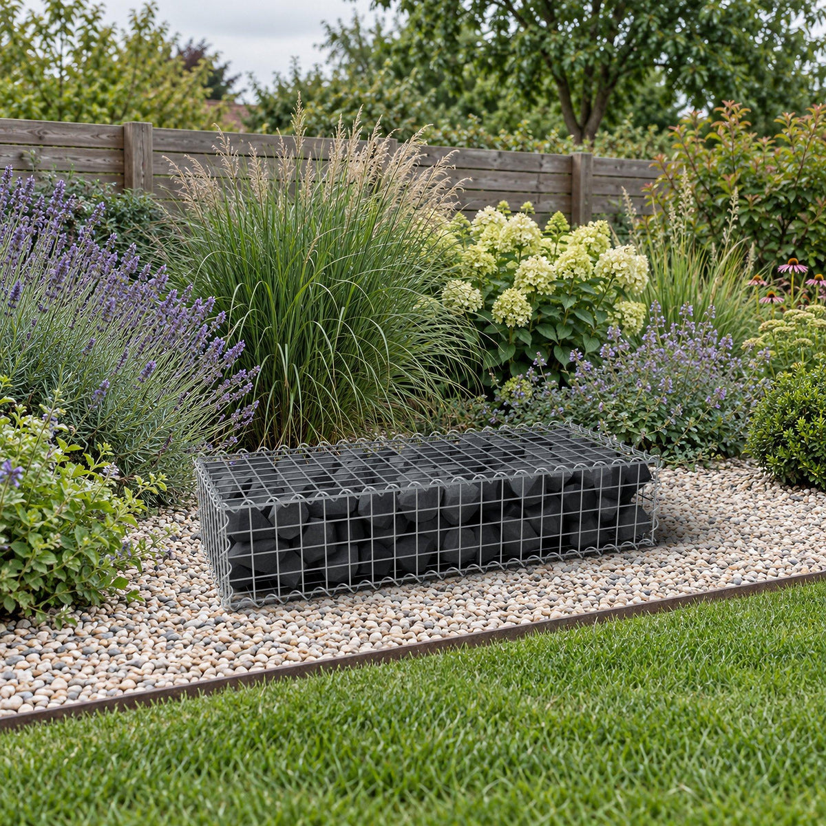 Gabion 100 cm x 20 cm x 40 cm (L x H x D), mesh size 5 cm x 5 cm, spiral