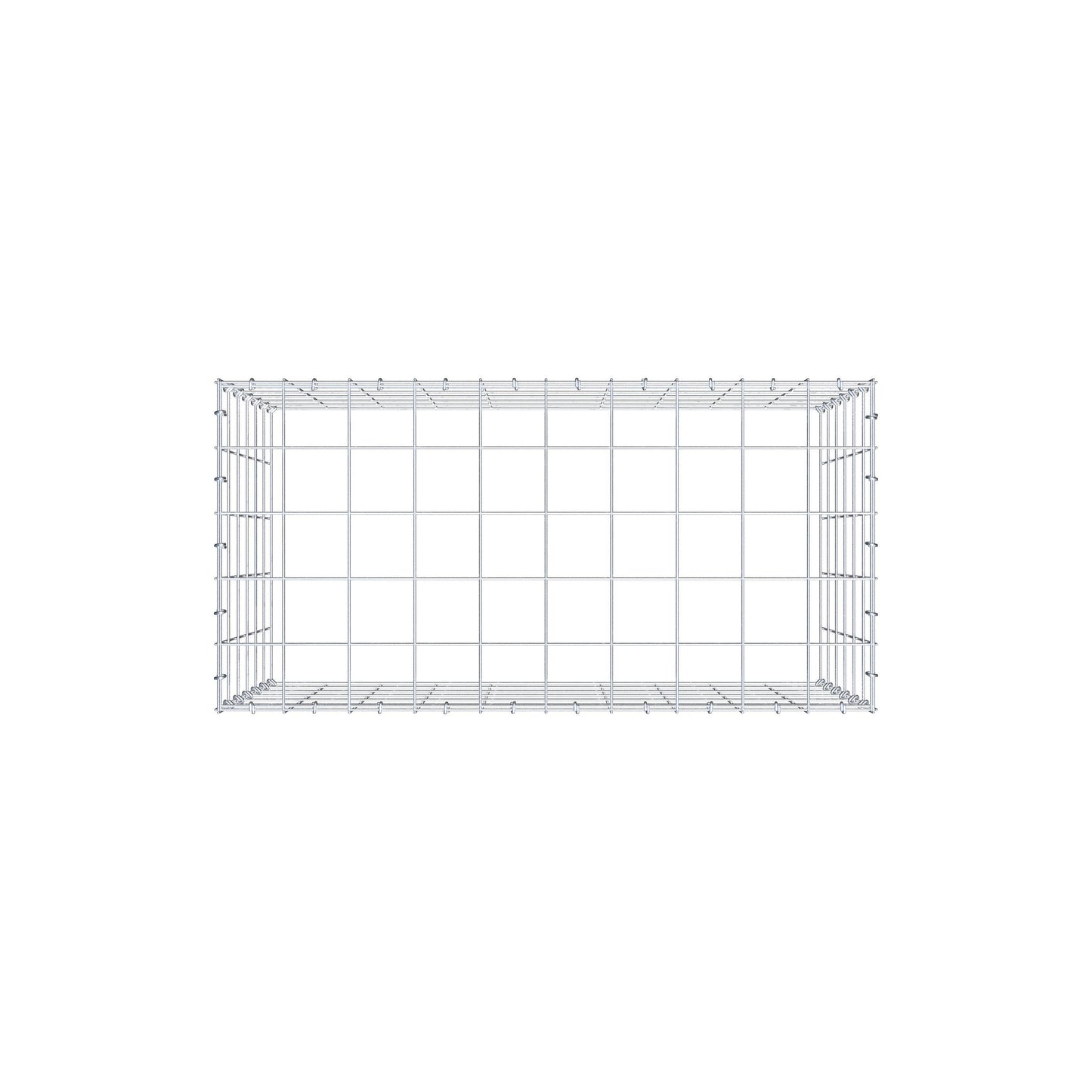 Type 3 oplegkorf 100 cm x 60 cm x 50 cm (L x H x D), maaswijdte 10 cm x 10 cm, C-ring