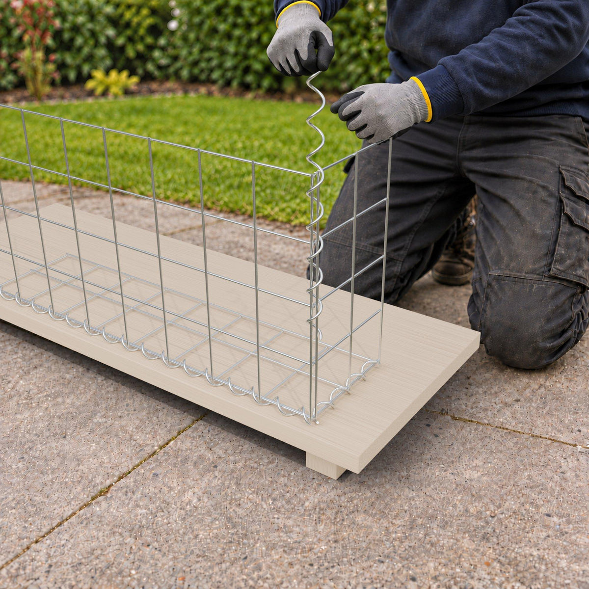 Gabion 80 cm x 40 cm x 20 cm (L x H x D), maskestørrelse 10 cm x 10 cm, spiral