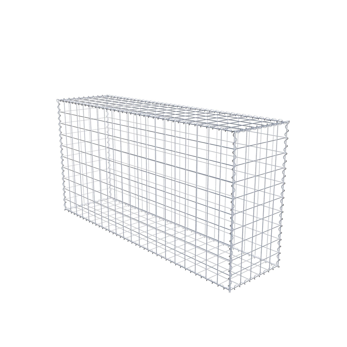 Gabion 200 cm x 100 cm x 50 cm (L x H x P), mailles 10 cm x 10 cm, spirale