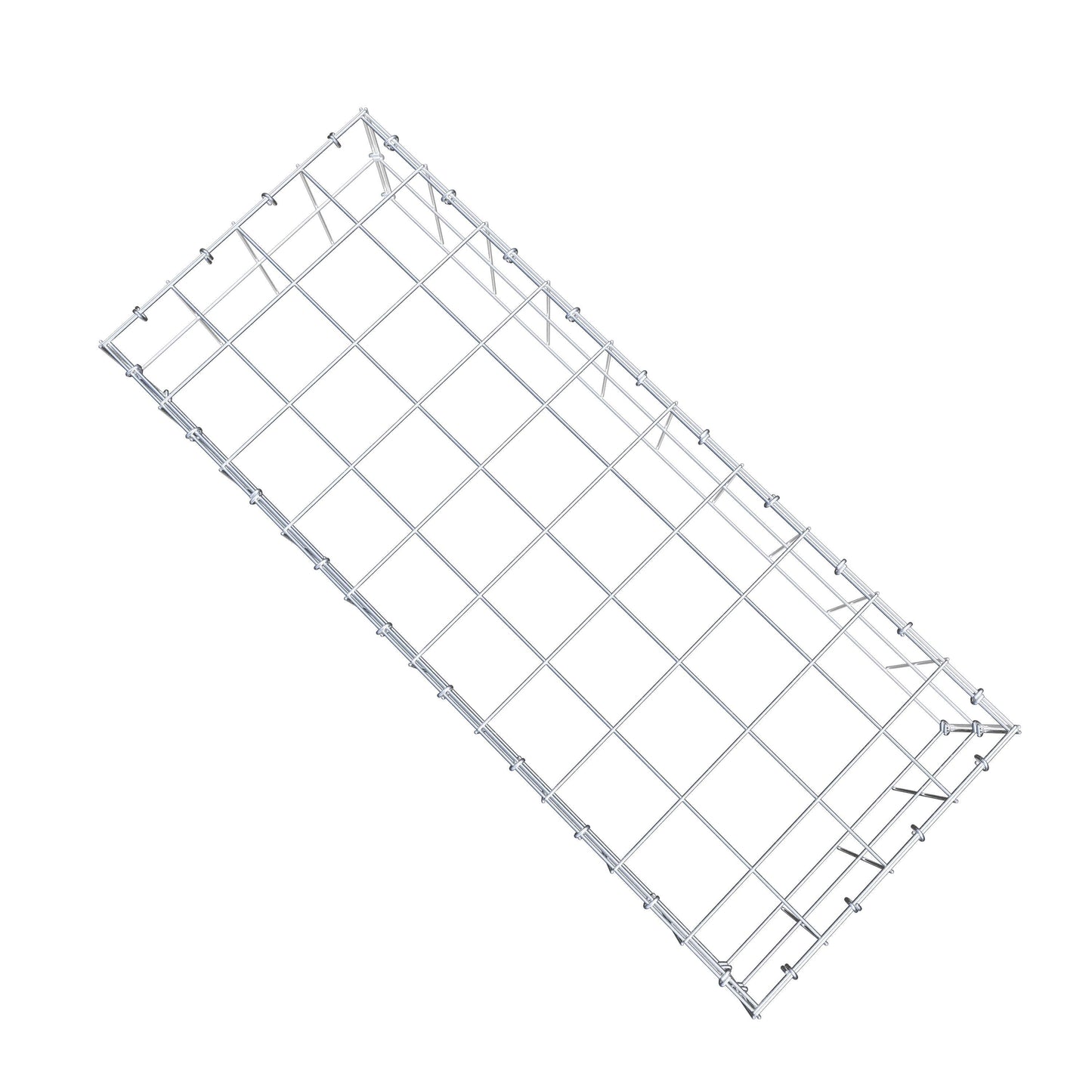 Typ 3 påbyggnadsgabion 100 cm x 20 cm x 40 cm (L x H x D), maskstorlek 10 cm x 10 cm, C-ring