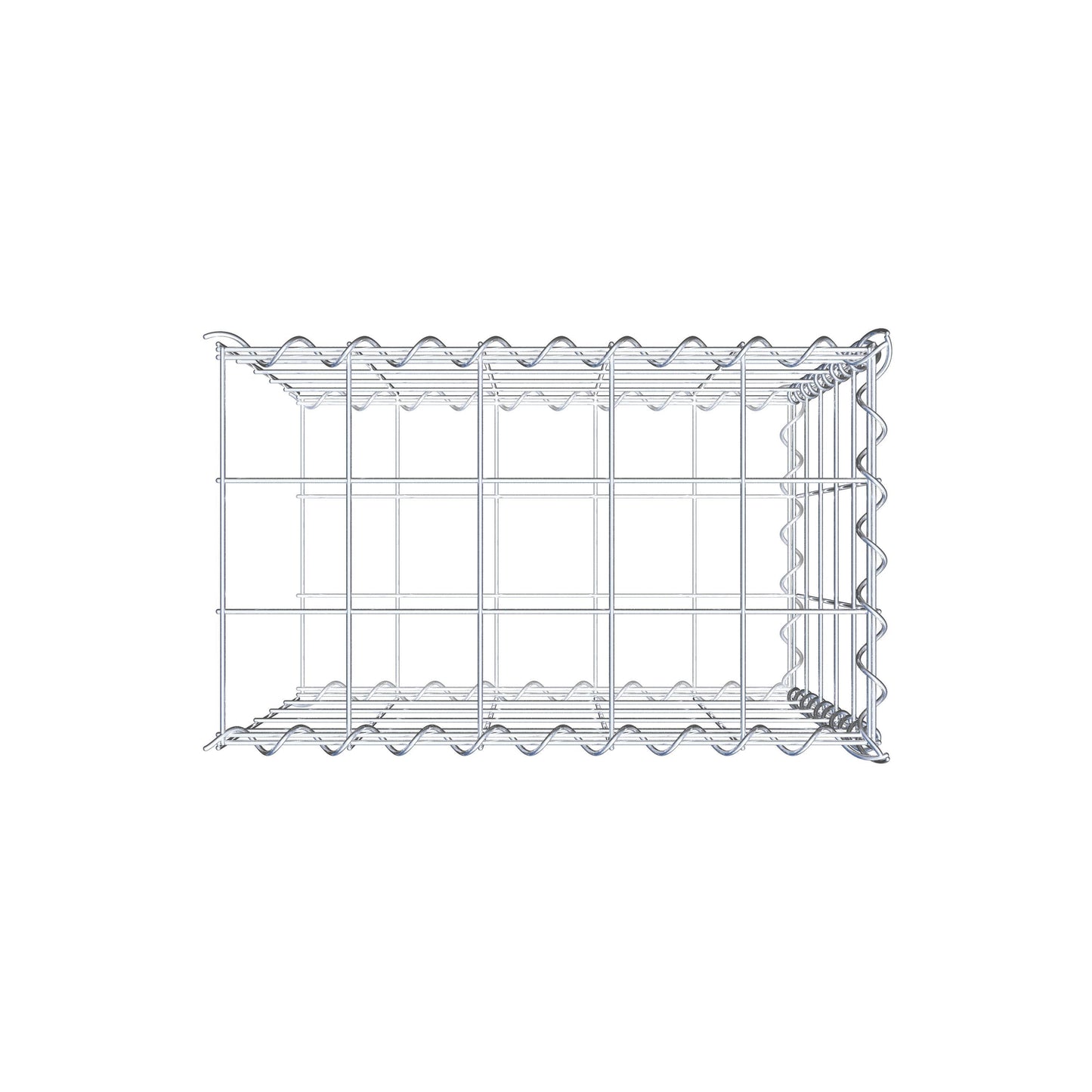 Opvokset gabion type 2 50 cm x 50 cm x 30 cm (L x H x D), maskestørrelse 10 cm x 10 cm, spiral