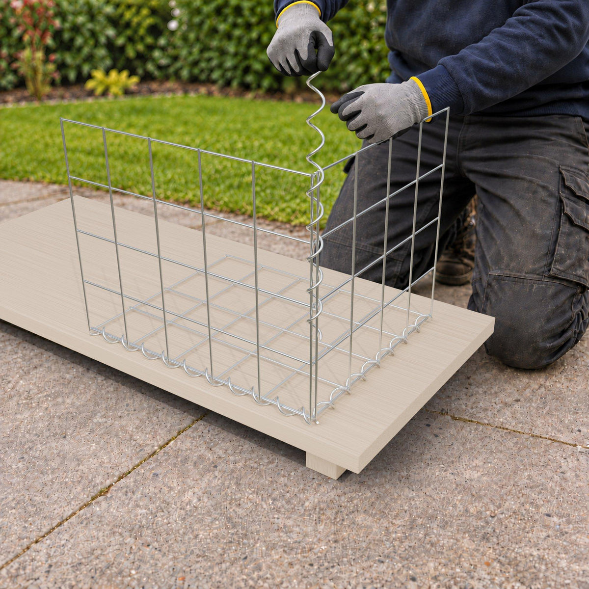 Gabion 50 cm x 40 cm x 40 cm (L x H x P), mailles 10 cm x 10 cm, spirale