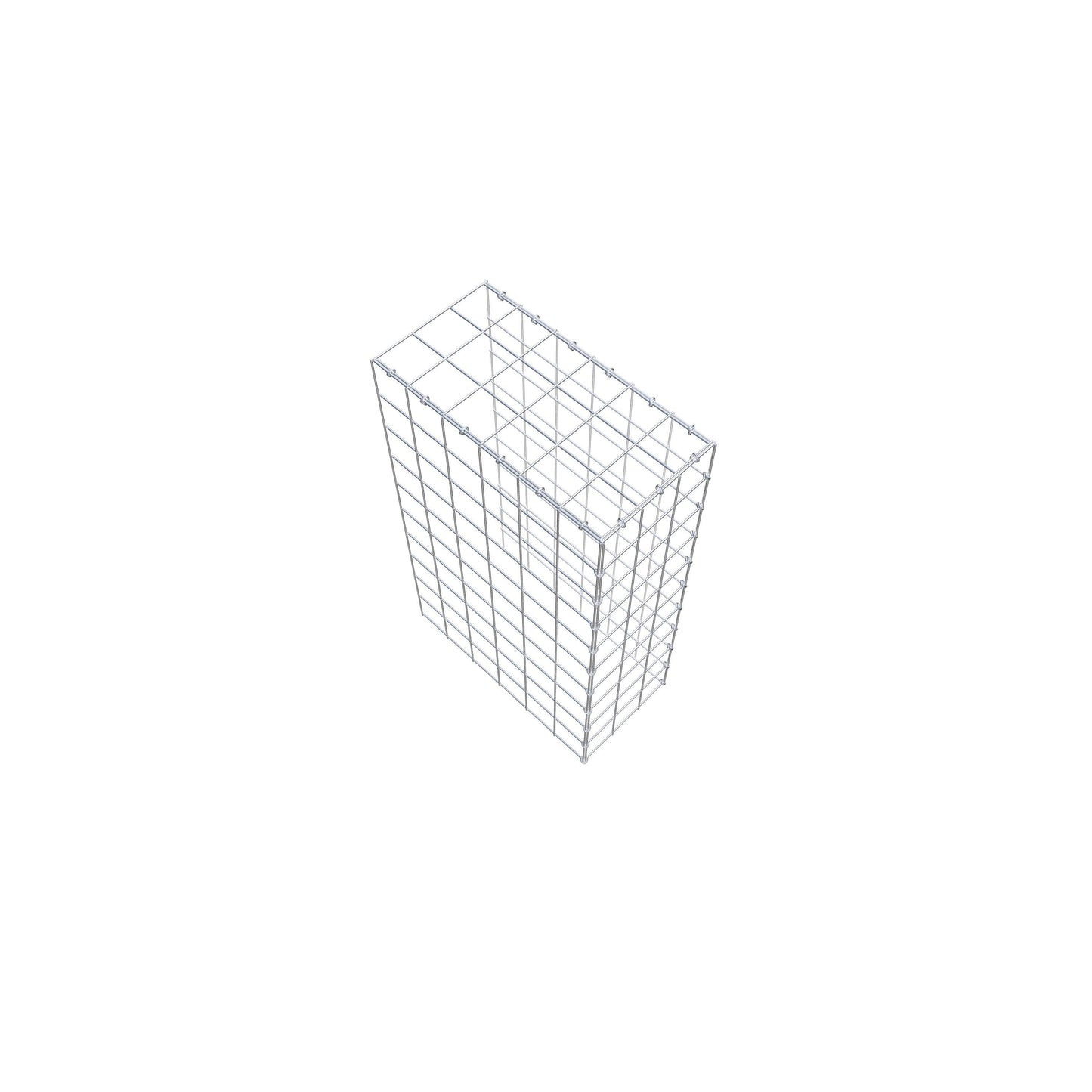 Typ 4 påbyggnadsgabion 100 cm x 60 cm x 30 cm (L x H x D), maskstorlek 10 cm x 10 cm, C-ring