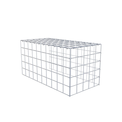 Mounted gabion type 4 100 cm x 50 cm x 50 cm (L x H x D), mesh size 10 cm x 10 cm, C-ring