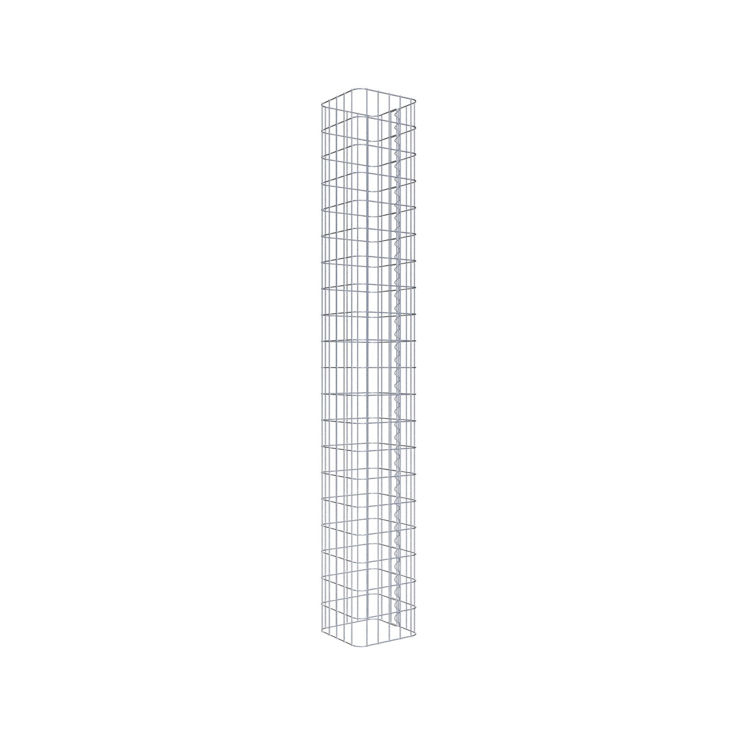 Rektangulär varmförzinkad gabionpelare, 27 cm x 27 cm, 200 cm hög, MW 5 cm x 10 cm