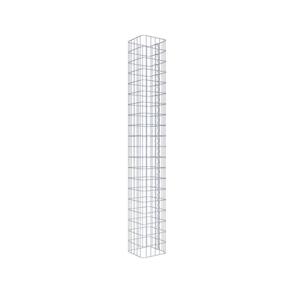 Rektangulär varmförzinkad gabionpelare, 27 cm x 27 cm, 200 cm hög, MW 5 cm x 10 cm