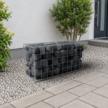 Gabione 100 cm x 50 cm x 40 cm (L x H x T), Maschenweite 10 cm x 10 cm, Spirale