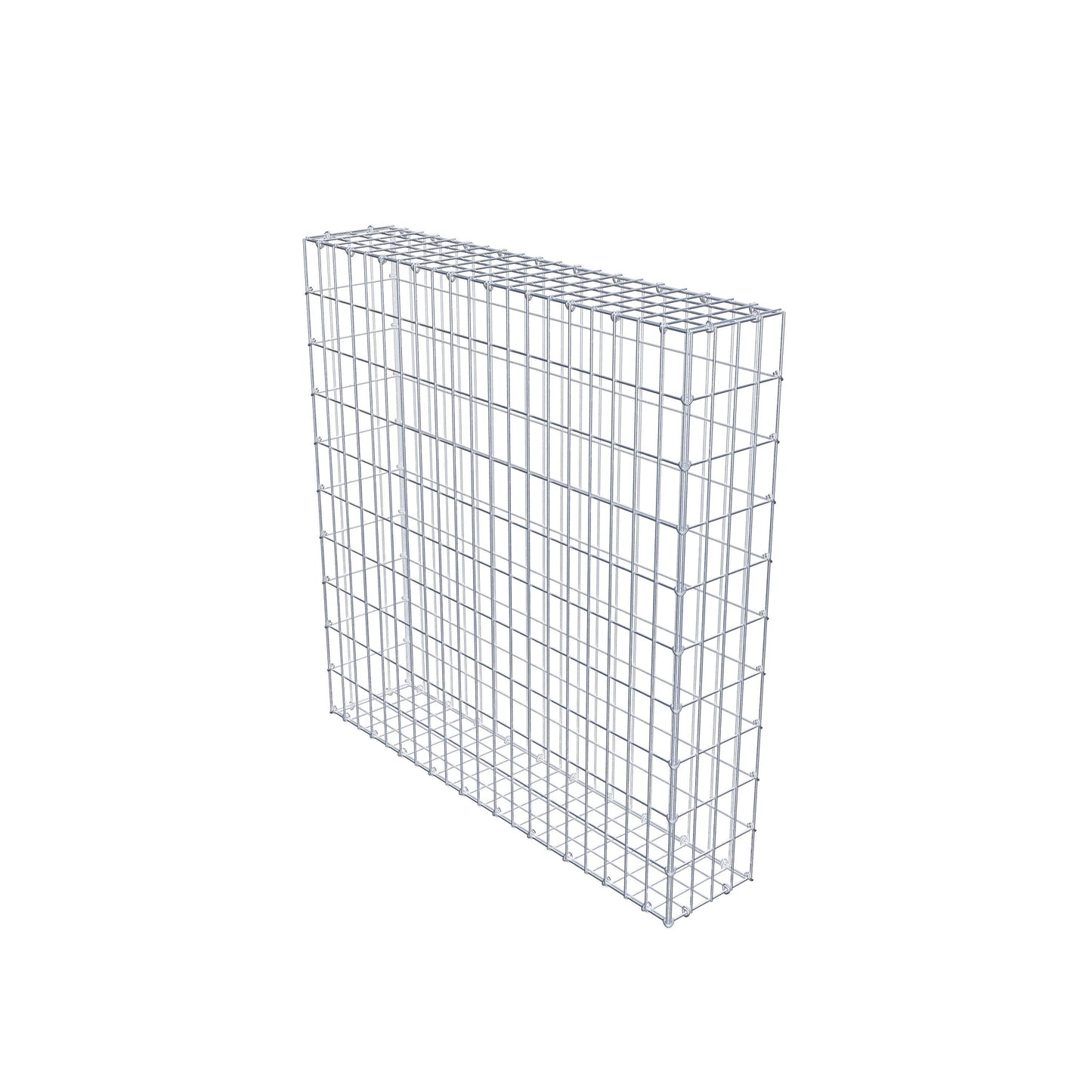 Gabion 100 cm x 100 cm x 20 cm (L x H x P), mailles 5 cm x 10 cm, anneau en C