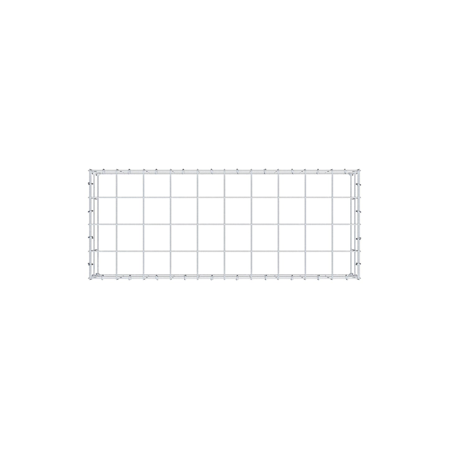 Typ 3 påbyggnadsgabion 100 cm x 20 cm x 40 cm (L x H x D), maskstorlek 10 cm x 10 cm, C-ring