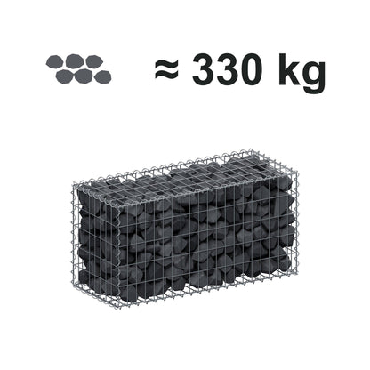 Gabione 100 cm x 50 cm x 40 cm (L x H x T), Maschenweite 5 cm x 10 cm, Spirale