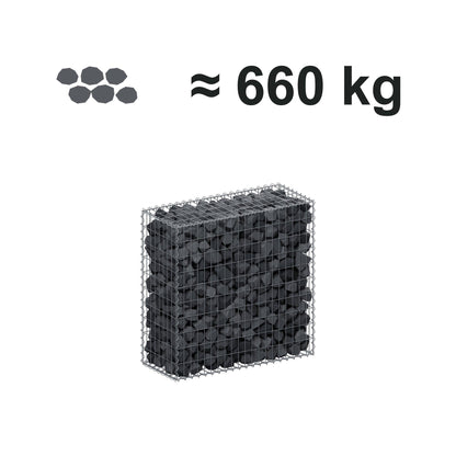 Gabion 100 cm x 100 cm x 40 cm (L x H x D), mesh size 5 cm x 10 cm, spiral