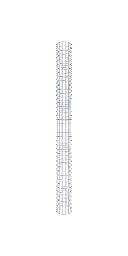 Gabionpelare, rund, varmförzinkad, 27 cm diameter, 200 cm höjd, MW 5 cm x 10 cm
