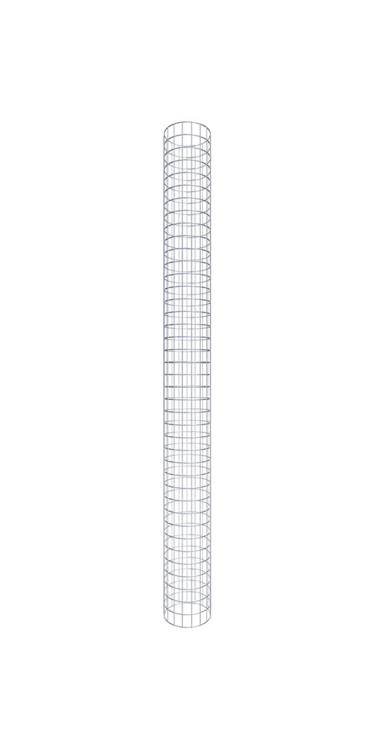 Gabionpelare, rund, varmförzinkad, 27 cm diameter, 200 cm höjd, MW 5 cm x 10 cm