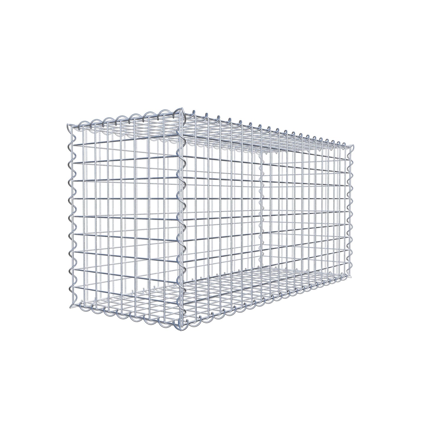 Gabbione 100 cm x 50 cm x 40 cm (L x H x P), maglia 5 cm x 5 cm, spirale