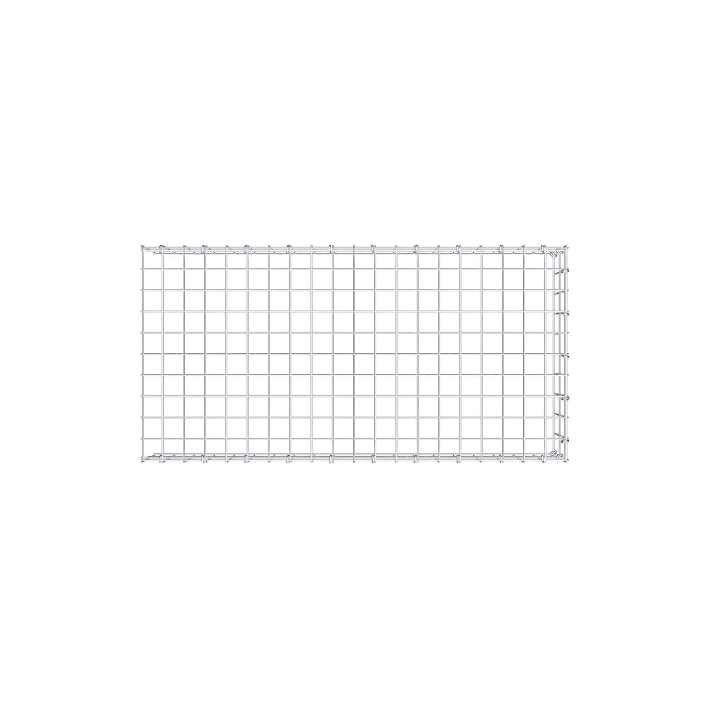 Mounted gabion type 4 100 cm x 20 cm x 50 cm (L x H x D), mesh size 5 cm x 10 cm, C-ring