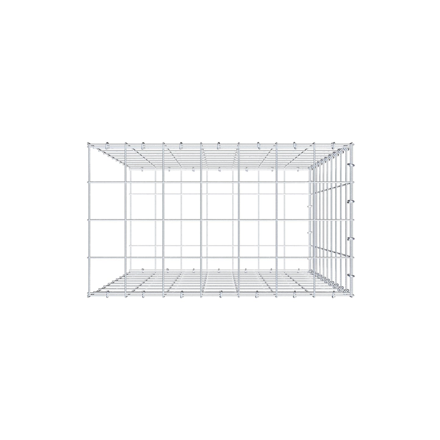 Fourche rapportée type 2 100 cm x 70 cm x 40 cm (L x H x P), mailles 10 cm x 10 cm, anneau en C