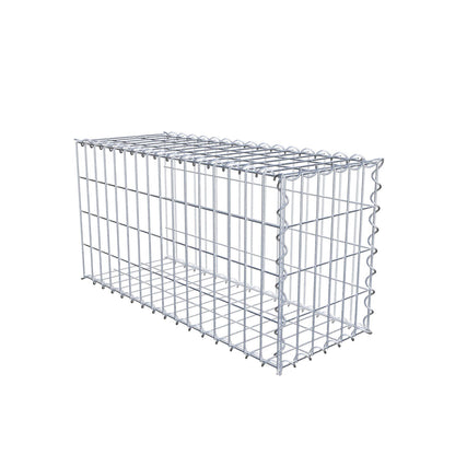 Opvokset gabion type 2 80 cm x 40 cm x 30 cm (L x H x D), maskestørrelse 5 cm x 10 cm, spiral