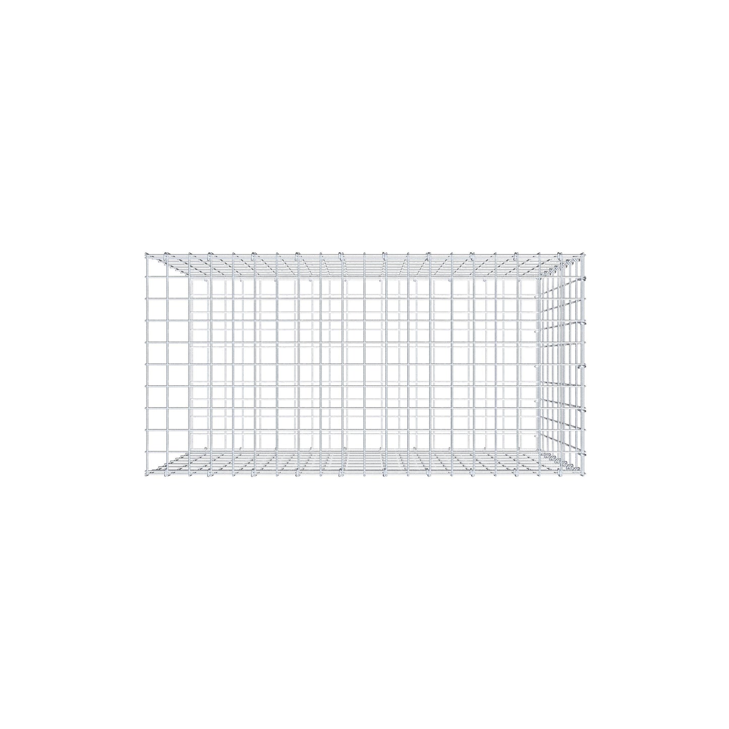 Fourche rapportée type 2 100 cm x 80 cm x 50 cm, mailles 5 cm x 10 cm, anneau en C