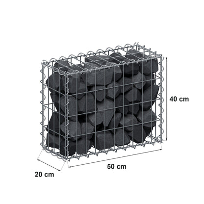 Gabbione 50 cm x 40 cm x 20 cm (L x H x P), maglia 5 cm x 10 cm, spirale