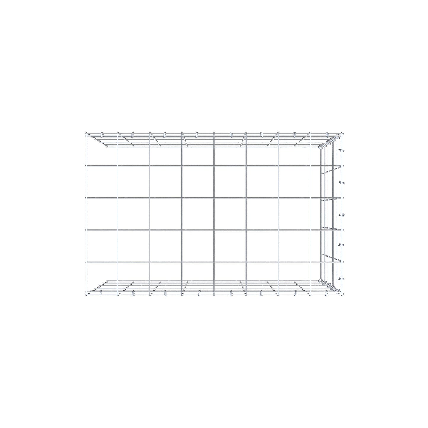Mounted gabion type 4 80 cm x 50 cm x 50 cm (L x H x D), mesh size 10 cm x 10 cm, C-ring