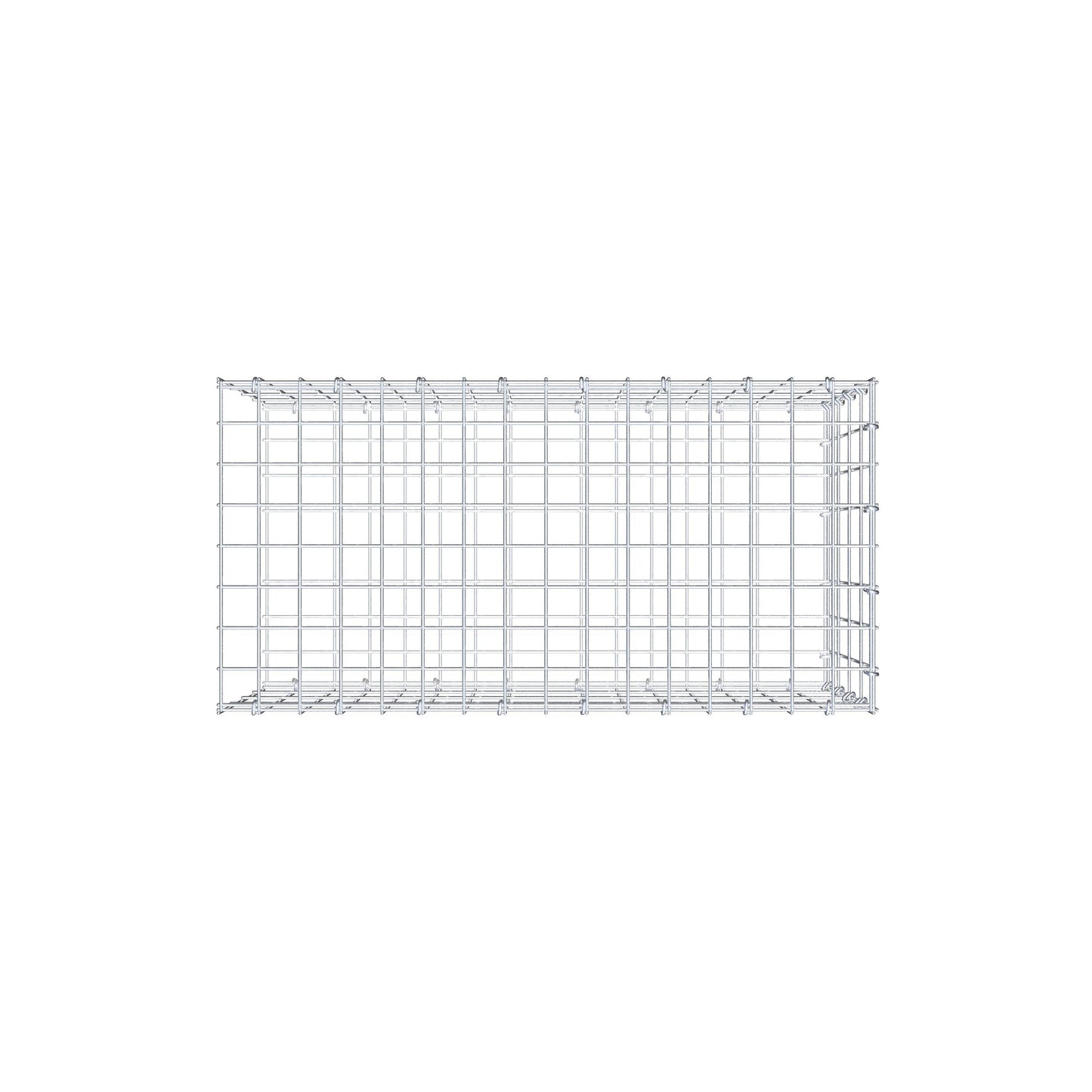 Anbaugabione Typ 2 80 cm x 40 cm x 40 cm, Maschenweite 5 cm x 10 cm, C-Ring