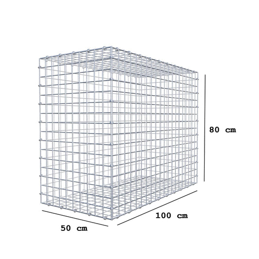 Gabion 100 cm x 80 cm x 50 cm (L x H x D), mesh size 5 x 5 cm, spiral ring
