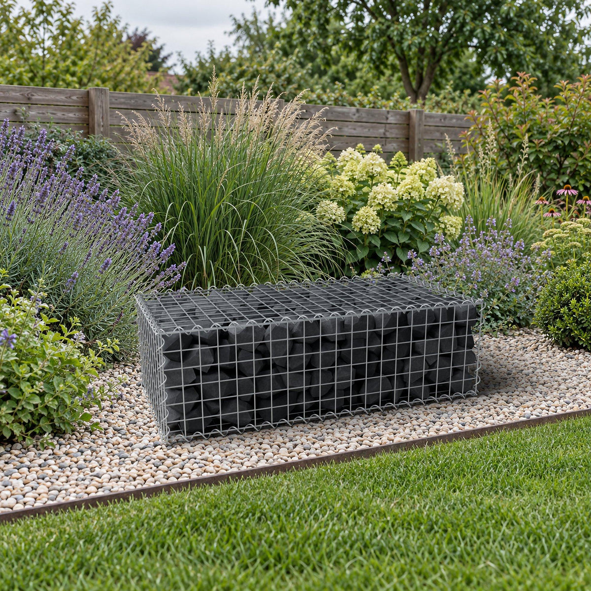 Gabion 100 cm x 30 cm x 50 cm (L x H x D), maskstorlek 5 cm x 5 cm, spiral