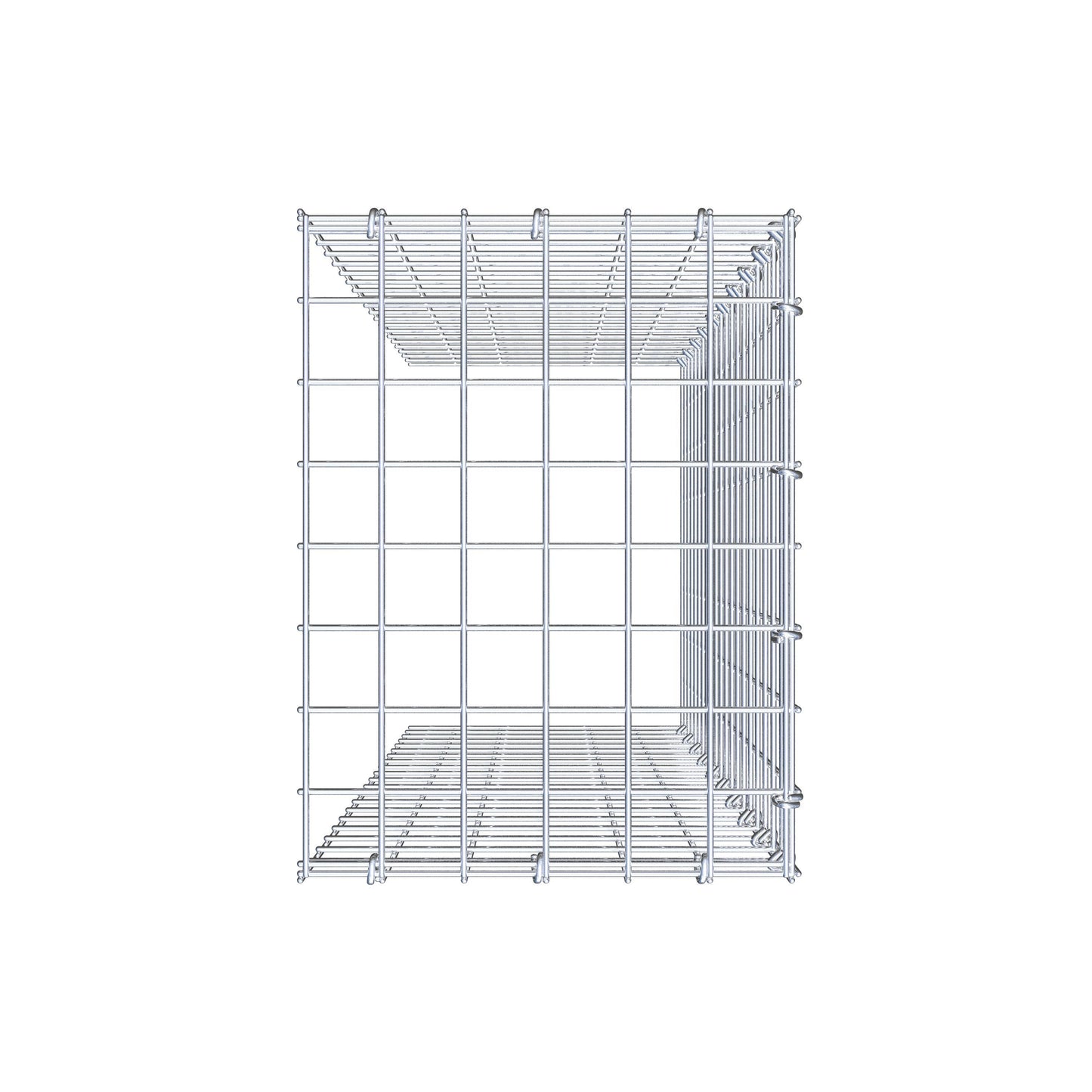 Typ 4 påbyggnadsgabion 100 cm x 30 cm x 40 cm (L x H x D), maskstorlek 5 cm x 5 cm, C-ring