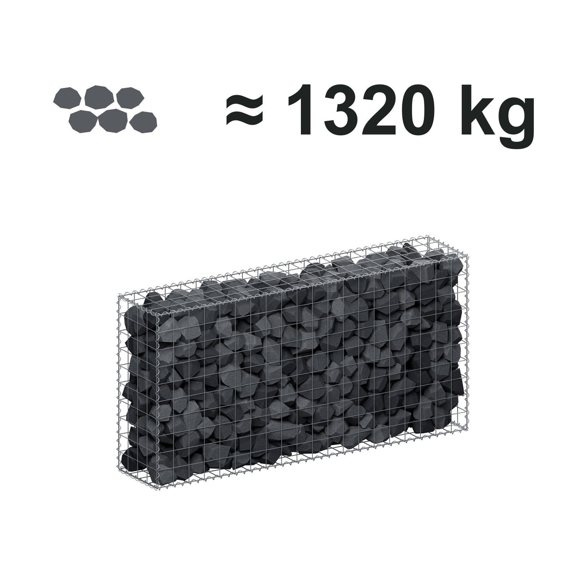 Gabione 200 cm x 100 cm x 40 cm (L x H x T), Maschenweite 10 cm x 10 cm, Spirale