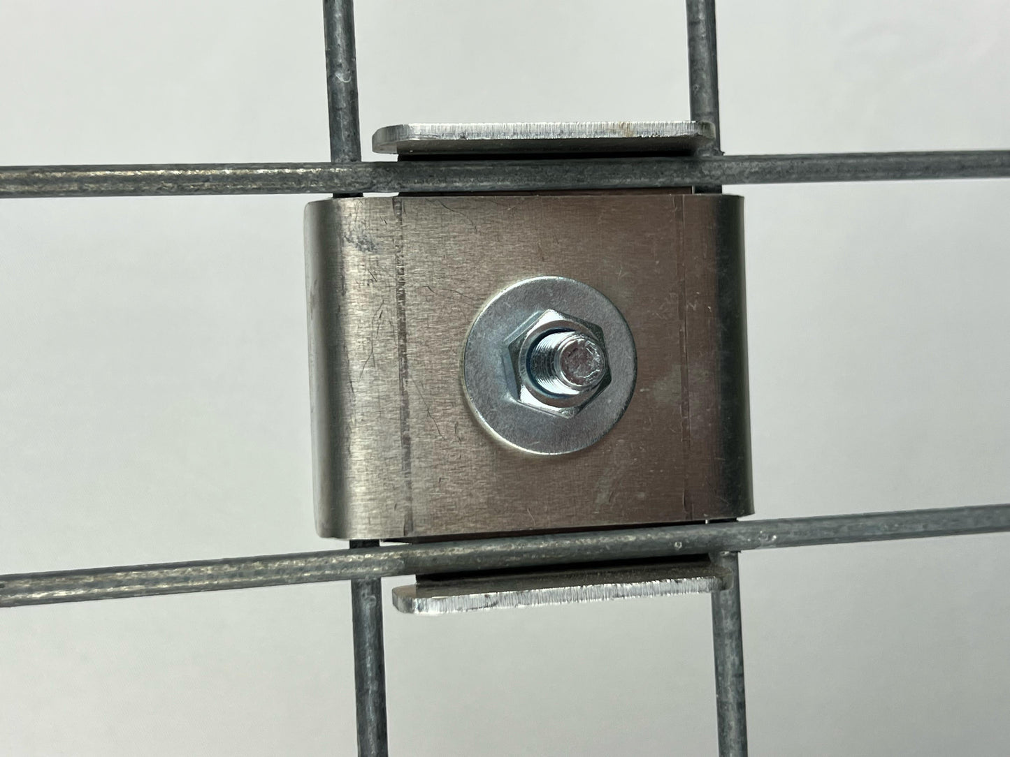 Juego de 2 ABRAZADERAS con SOPORTE PARA CERCA 5 x 5 Soporte para cerca de gaviones, aluminio