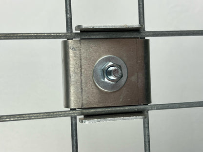 Juego de 2 ABRAZADERAS con SOPORTE PARA CERCA 5 x 5 Soporte para cerca de gaviones, aluminio