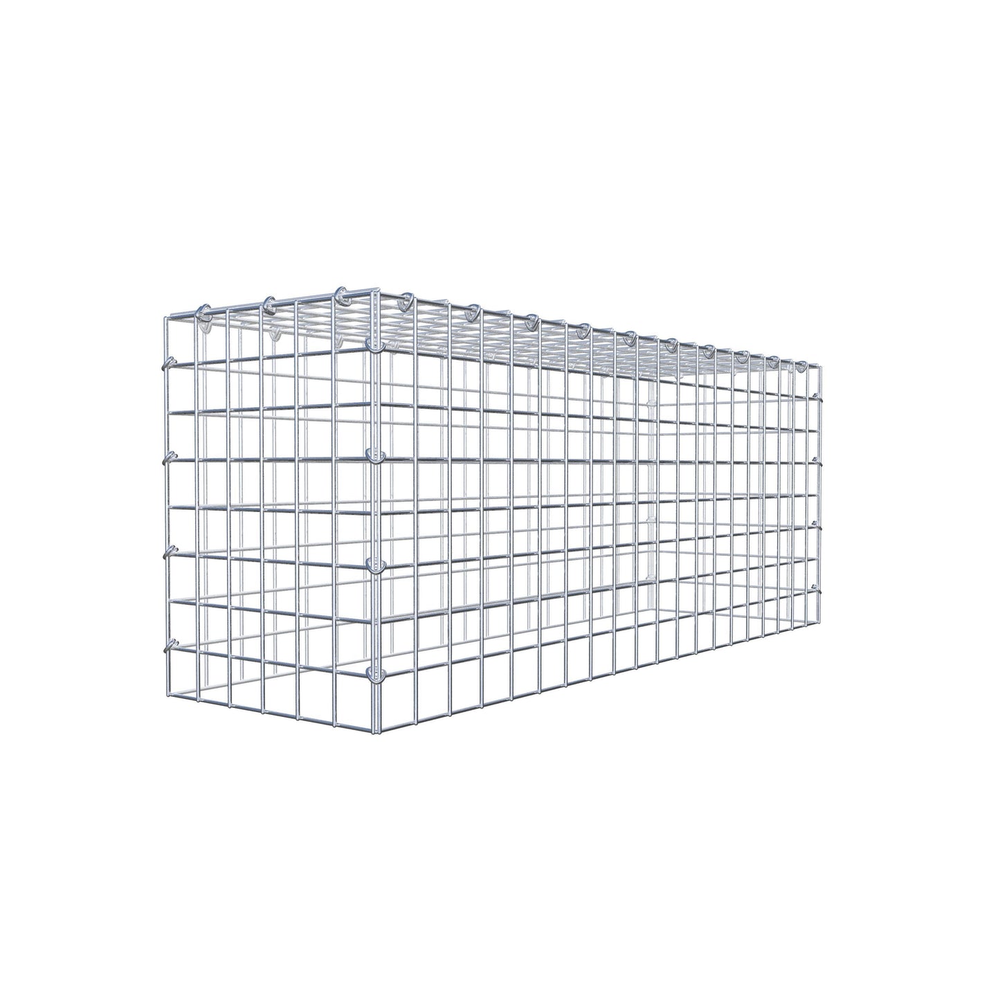 Typ 3 påbyggnadsgabion 100 cm x 40 cm x 30 cm (L x H x D), maskstorlek 5 cm x 5 cm, C-ring