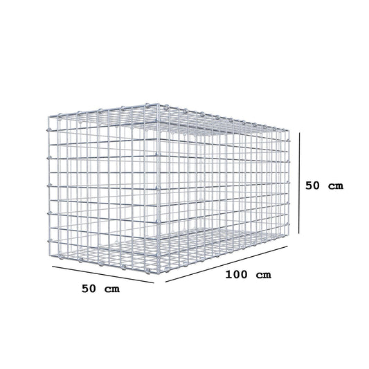 Gabion 100 cm x 50 cm x 50 cm (L x H x D), mesh size 5 x 5 cm, spiral ring