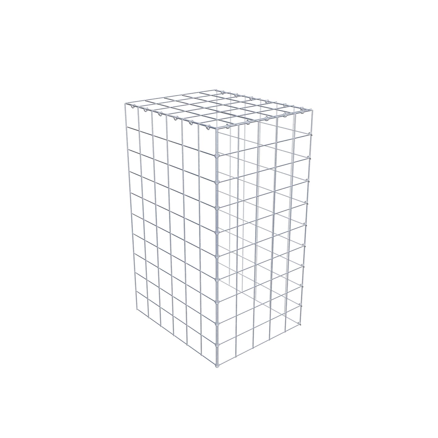 Monteret gabion type 4 100 cm x 60 cm x 50 cm (L x H x D), maskestørrelse 10 cm x 10 cm, C-ring