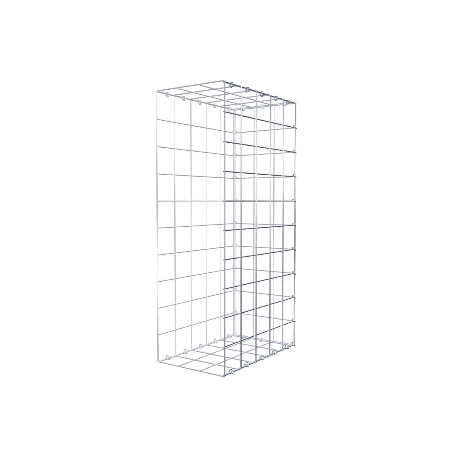 Monteret gabion type 2 100 cm x 50 cm x 30 cm (L x H x D), maskestørrelse 10 cm x 10 cm, C-ring