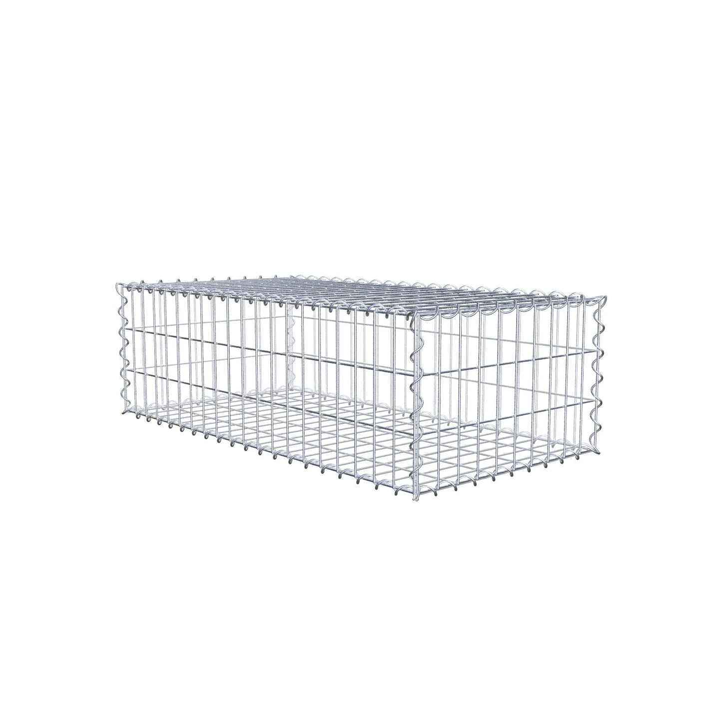 Gabion 100 cm x 30 cm x 50 cm (L x H x D), maskestørrelse 5 cm x 10 cm, spiral