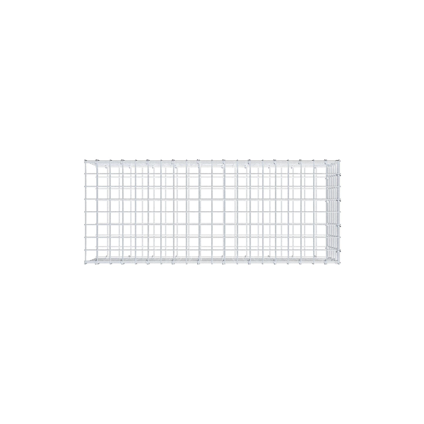 Gavión complementario de tipo 2 100 cm x 30 cm x 40 cm (largo x alto x fondo), malla 5 cm x 5 cm, anillo en C