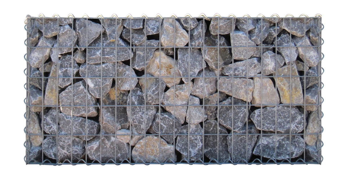 Gabião 200 cm x 100 cm x 50 cm (C x A x P), malhagem 5 cm x 10 cm, espiral
