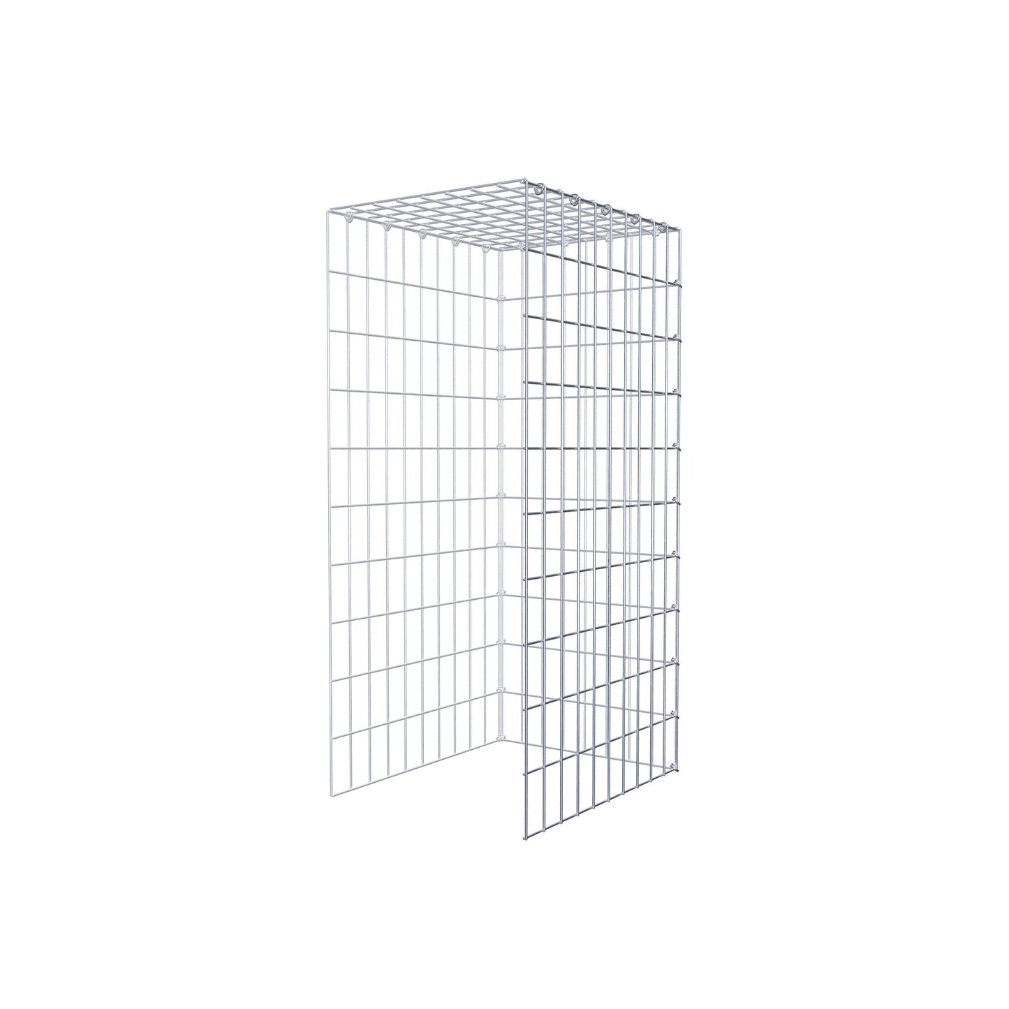 Typ 4 påbyggnadsgabion 100 cm x 50 cm x 40 cm (L x H x D), maskstorlek 5 cm x 10 cm, C-ring