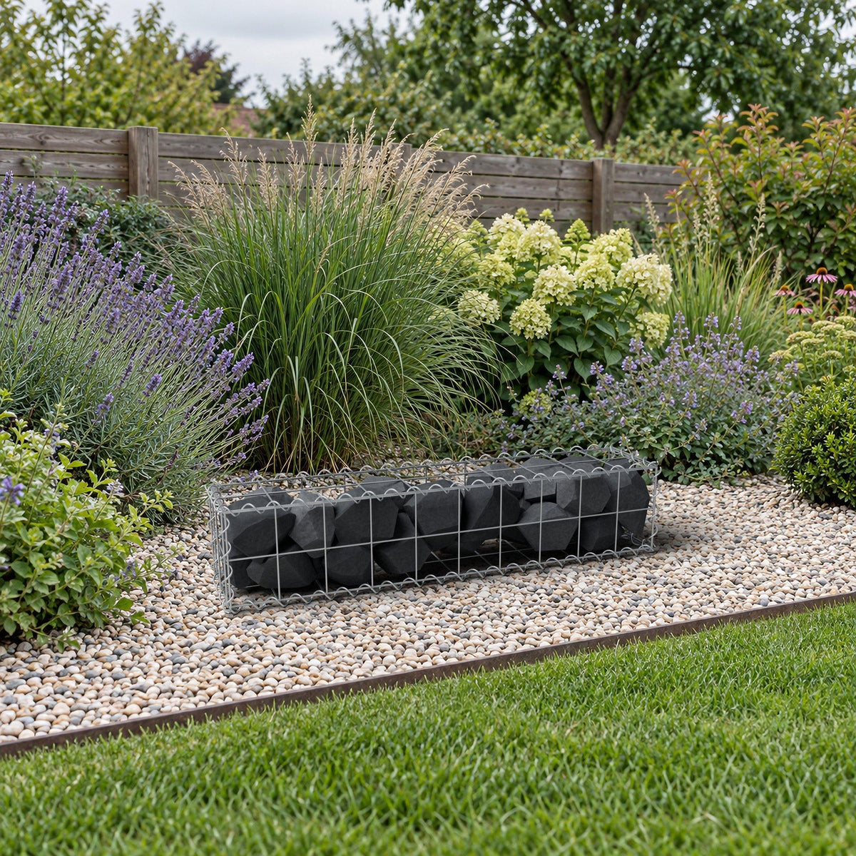 Gabione 100 cm x 20 cm x 20 cm (L x H x T), Maschenweite 10 cm x 10 cm, Spirale
