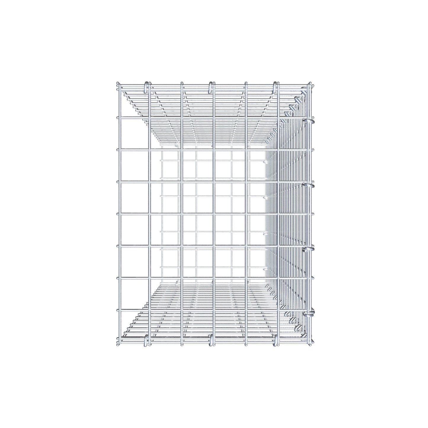 Gavión complementario de tipo 2 100 cm x 30 cm x 40 cm (largo x alto x fondo), malla 5 cm x 5 cm, anillo en C