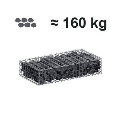 Gabion 100 cm x 20 cm x 50 cm (L x H x D), mesh size 5 cm x 5 cm, spiral