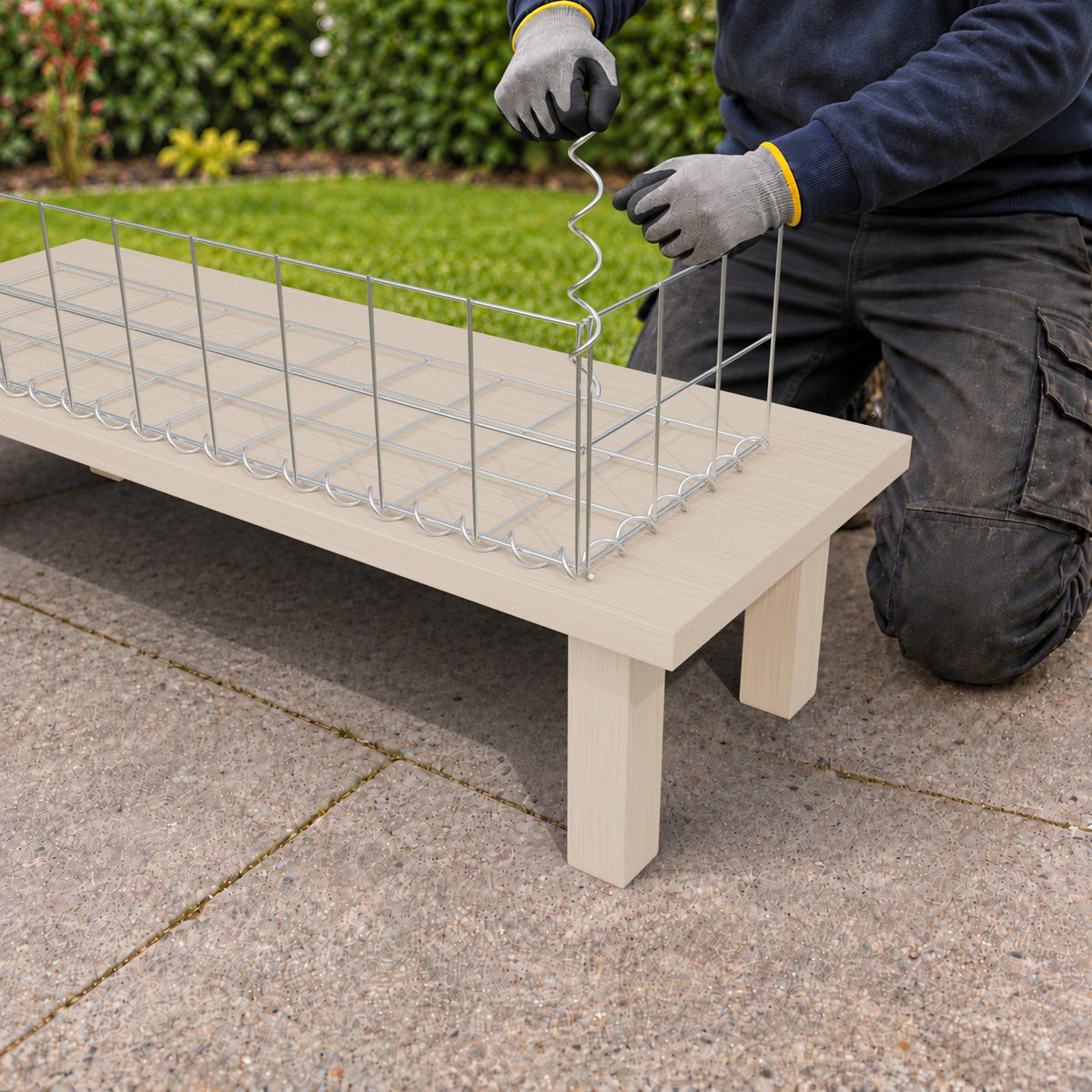 Gabion 100 cm x 20 cm x 30 cm (L x H x D), maskestørrelse 10 cm x 10 cm, spiral
