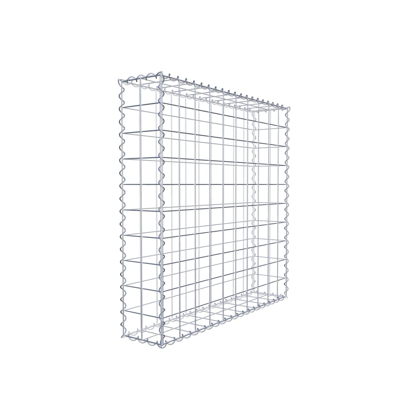 Gabion 100 cm x 100 cm x 20 cm (L x H x D), maskestørrelse 10 cm x 10 cm, spiral