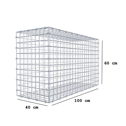 Gabion 100 cm x 60 cm x 40 cm (L x H x D), mesh size 5 x 5 cm, spiral ring