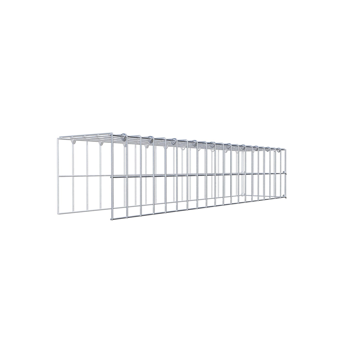 Gabbione aggiuntivo tipo 4 100 cm x 20 cm x 20 cm (L x H x P), maglia 5 cm x 10 cm, anello a C